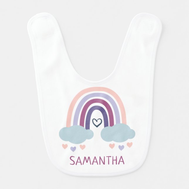 Cute Little Rainbow Baby Bib (Front)