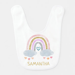 Cute Little Rainbow Baby Bib