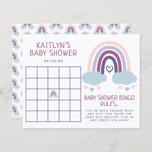 Cute Little Rainbow Baby Shower Bingo
