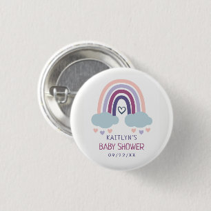 Cute Little Rainbow Baby Shower Button