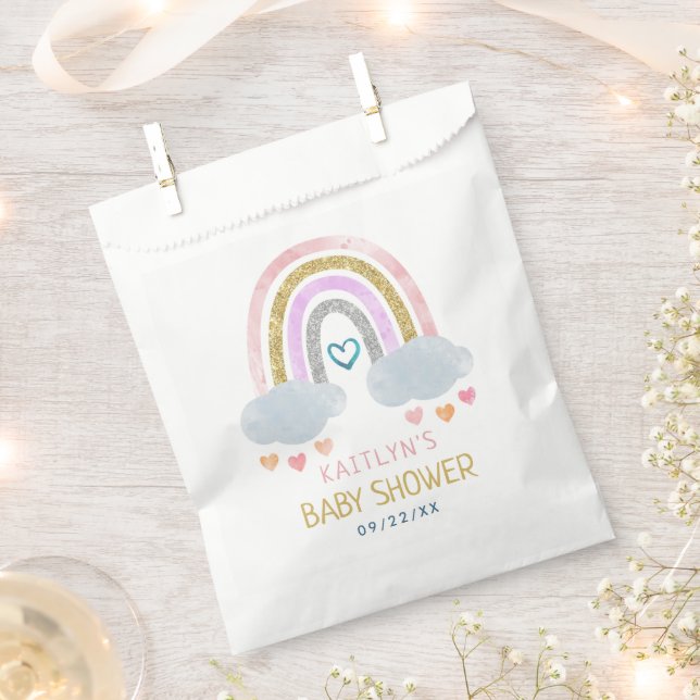 Cute Little Rainbow Baby Shower Favor Bag (Clipped)