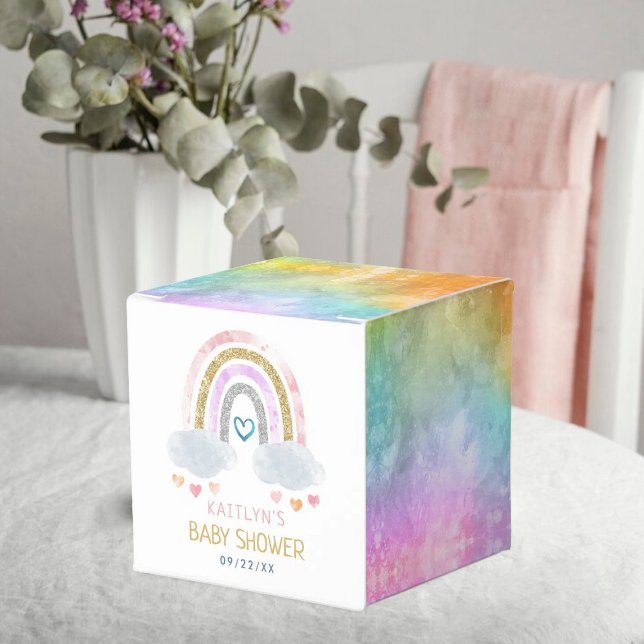 Cute Little Rainbow Baby Shower Favor Boxes (Creator Uploaded)