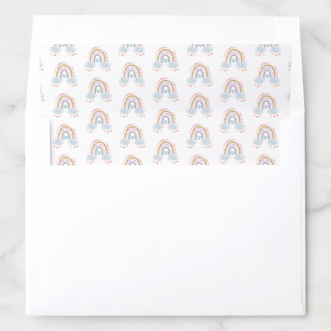 Cute Little Rainbow Baby Shower Gender Reveal Enve Envelope Liner (In Envelope)