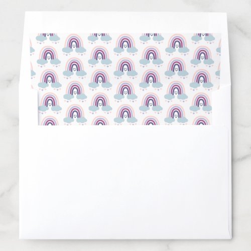 Cute Little Rainbow Baby Shower Gender Reveal Envelope Liner