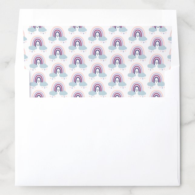 Cute Little Rainbow Baby Shower Gender Reveal Envelope Liner (In Envelope)