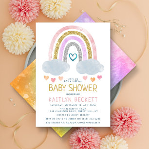 Cute Little Rainbow Baby Shower Invitation