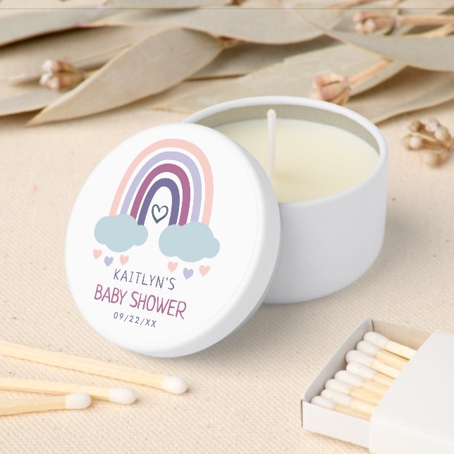 Cute Little Rainbow Baby Shower Mini Candle Favors (Insitu)