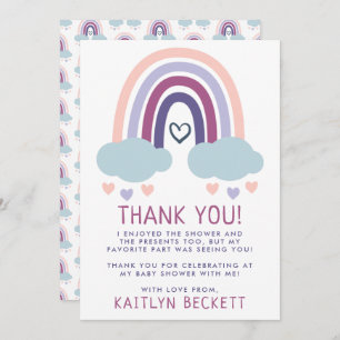 Cute Little Rainbow Baby Shower Thank You Card