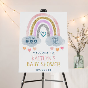 Cute Little Rainbow Baby Shower Welcome Foam Board