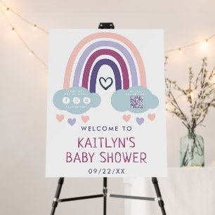 Cute Little Rainbow Baby Shower Welcome Foam Board