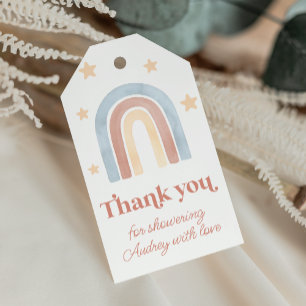 Cute Little Rainbow Boho Baby Shower Thank You Gift Tags