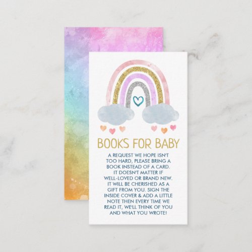 Cute Little Rainbow Books For Baby Enclosure Card