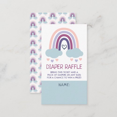 Cute Little Rainbow Diaper Raffle Enclosure Card
