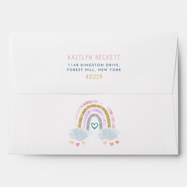 Cute Little Rainbow Envelope (Back (Top Flap))