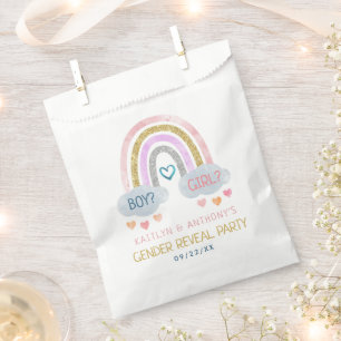 Cute Little Rainbow Gender Reveal Party Favor Bag