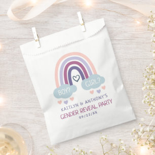 Cute Little Rainbow Gender Reveal Party Favor Bag