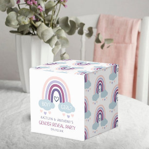 Cute Little Rainbow Gender Reveal Party Favor Boxes
