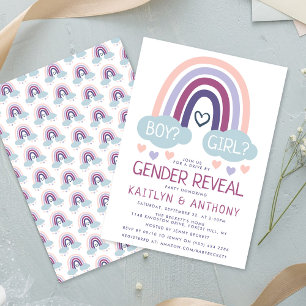 Cute Little Rainbow Gender Reveal Party Invitation