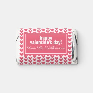Cute Little Raspberry Pink Hearts Valentine's Day Hershey's Miniatures