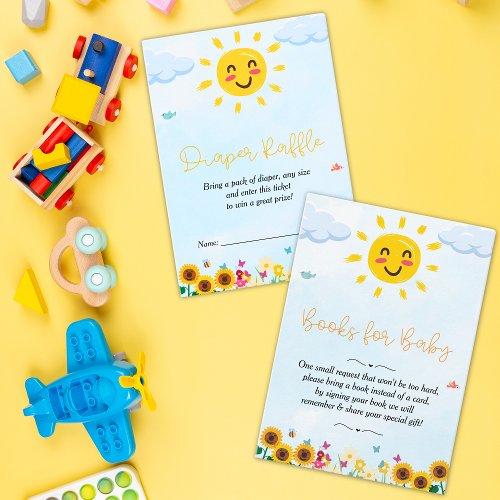 Cute little ray of Sunshine Baby Shower  Enclosure Card