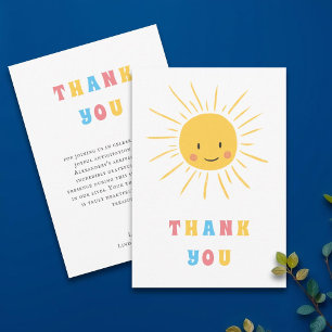 Cute Little Ray of Sunshine Baby Shower Thank You Card