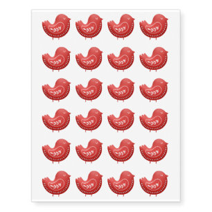 Cute Little Red Bird Design Temporary Tattoos
