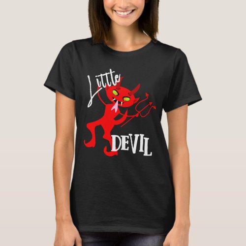 Cute Little Red Devil Funny Graphic T_Shirt
