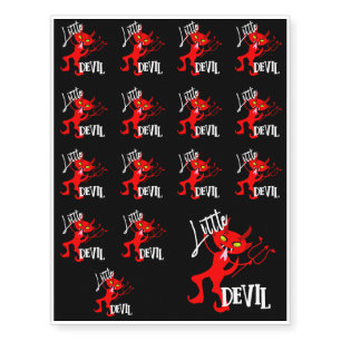Cute Little Red Devil Funny Graphic Temporary Tattoos