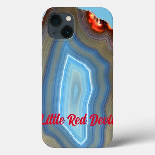 Cute Little Red Devil Hiding in the Agate  iPhone 13 Case