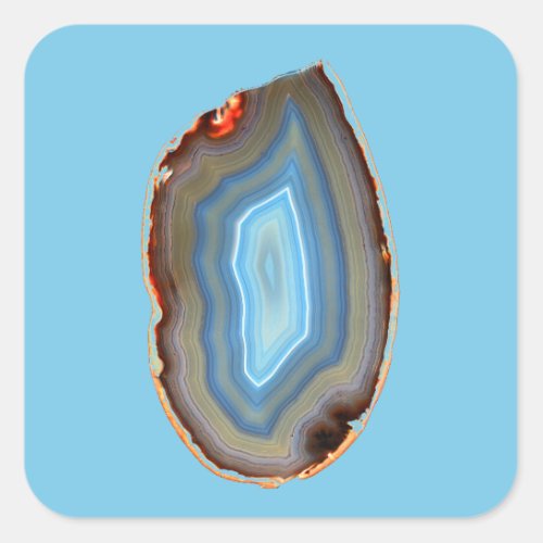 Cute Little Red Devil Hiding in the Agate  Square Sticker