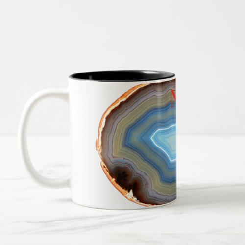 Cute Little Red Devil Hiding in the Agate  Two_Tone Coffee Mug