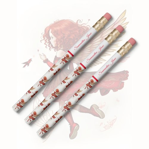 Cute Little Red Flying Fairy Girly Fantasy  Pencil