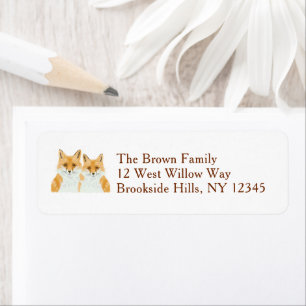 Cute Little Red Fox - custom return address label. Label