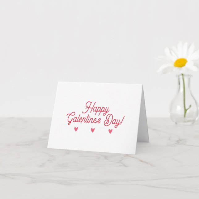 Cute Little Red Hearts - Happy Galentine's Day  Card (Small Plant)