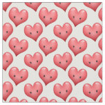 Cute Little Red Hearts with Faces Fabric