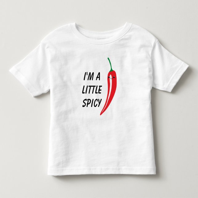 Cute little red hot chili pepper kawaii drawing toddler t-shirt (Front)