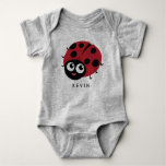 Cute Little Red Ladybug Personalized Baby Bodysuit at Zazzle