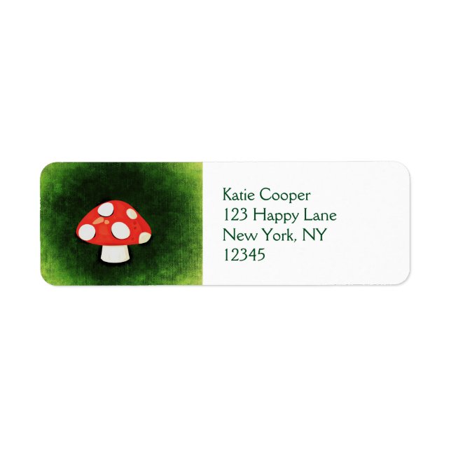 Cute Little Red Mushroom Label (Front)