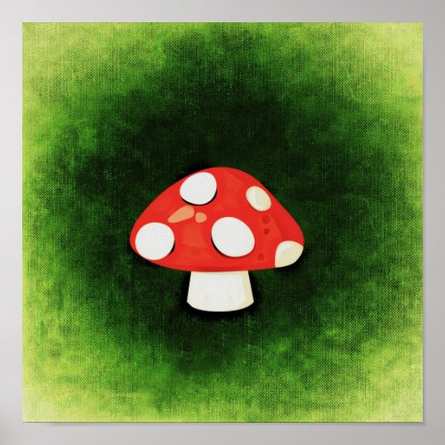 Cute Little Red Mushroom Poster