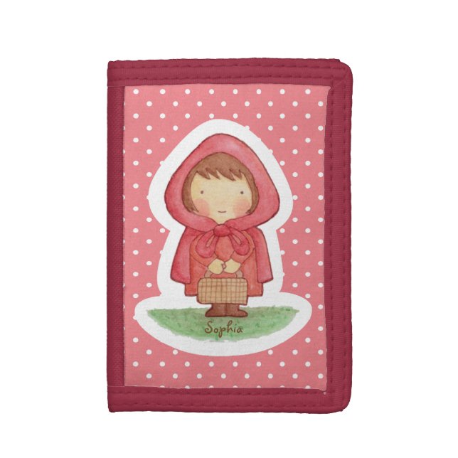 Cute Little Red Riding Hood For Girls Wallet (Front Vertical)