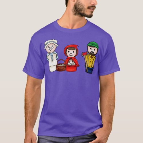 Cute Little Red Riding Hood Granny and Woodcutter T_Shirt