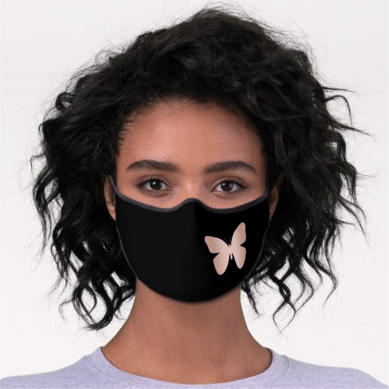 Cute little rose gold butterfly premium face mask