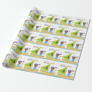 Cute Little Sailor Nautical Boys Fun Fab Birthday Wrapping Paper
