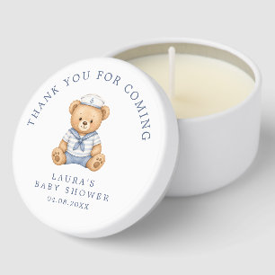 Cute Little Sailor Teddy Bear Nautical Baby Shower Mini Candle Favors