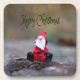 Cute Little Santa Clause Merry Christmas Beverage Coaster