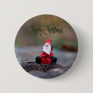 Cute Little Santa Clause Merry Christmas Button