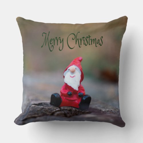 Cute Little Santa Clause Merry Christmas Throw Pillow