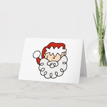 Cute Little Santa Stick Figure Face Holiday Card by Musicat at Zazzle