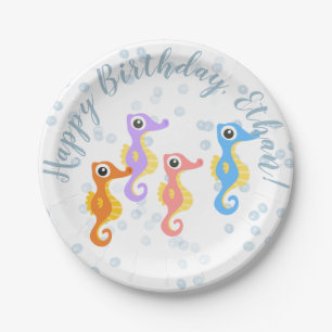 Cute Little Seahorses  Paper Plate