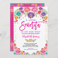 Cute Little Senorita Fiesta Flowers Baby Shower